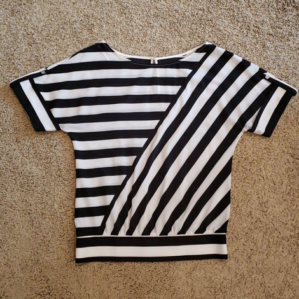 White House Black Market Striped Blouse Size 0